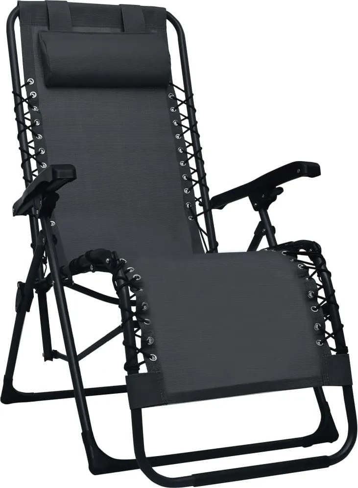 vidaXL fekete összecsukható textilén nyugágy