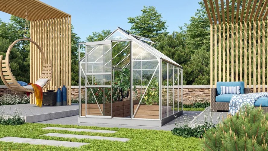 üvegház VITAVIA VENUS 5000 tiszta üveg 3 mm ezüst színű LG1027