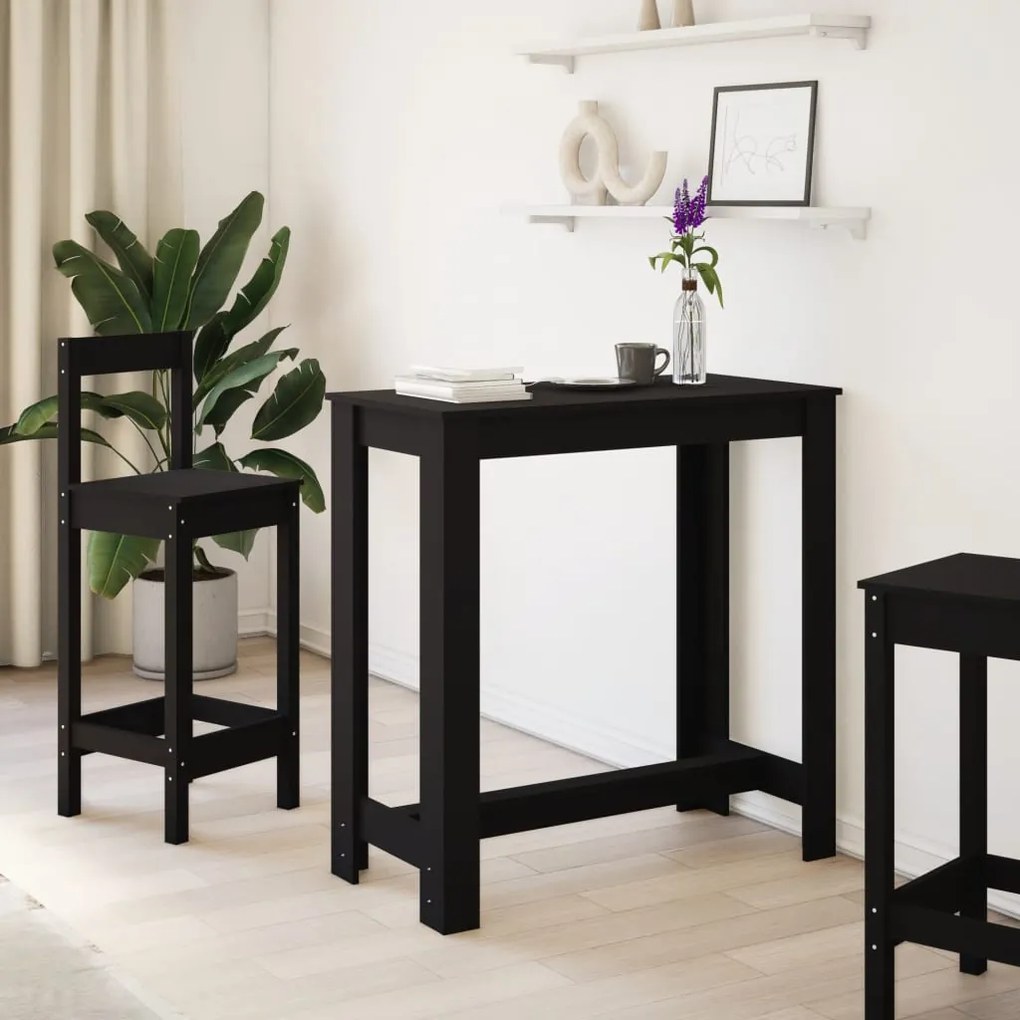 fekete szerelt fa bárasztal 102 x 50 x 103,5 cm