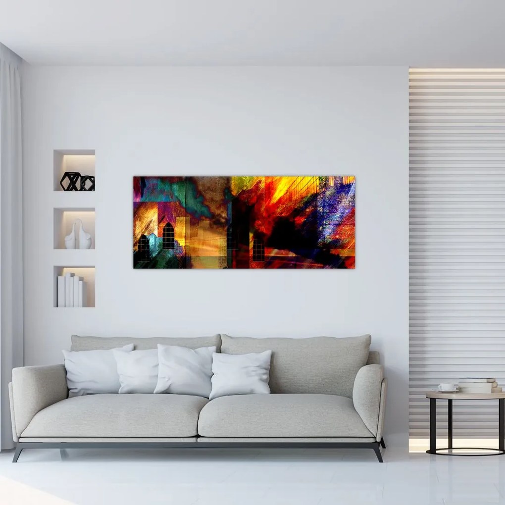 Kép - A város színes absztrakciója (120x50 cm)