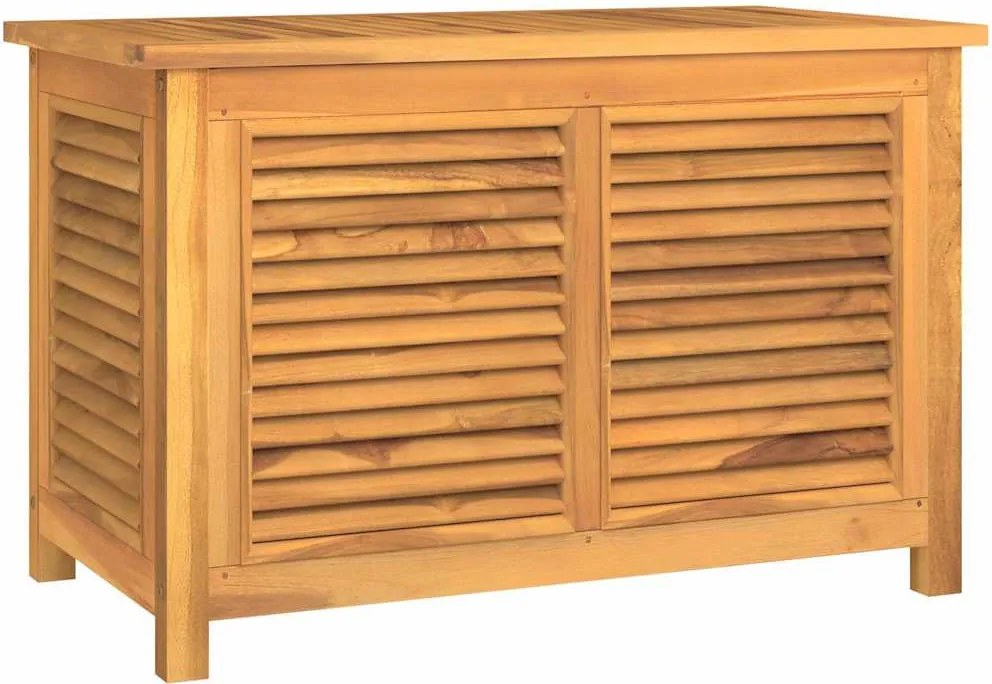 vidaXL tömör tíkfa kerti tárolóláda zsákkal 90 x 50 x 58 cm