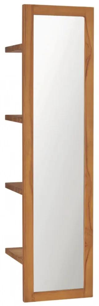 Tömör tíkfa fali tükör polcokkal 30 x 30 x 120 cm