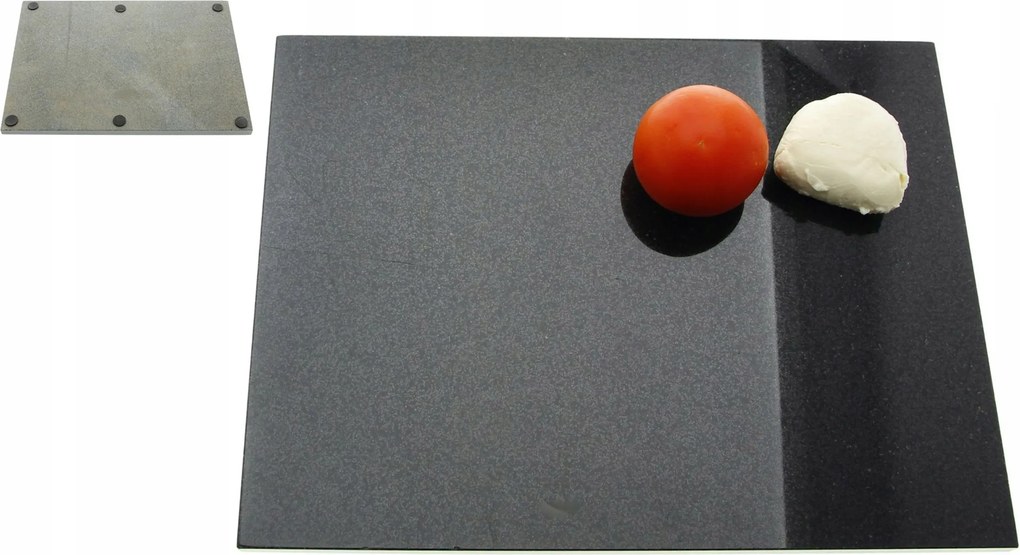 Márvány Kőtálca Tálaló Ételekhez 30x40cm Fekete Tömör