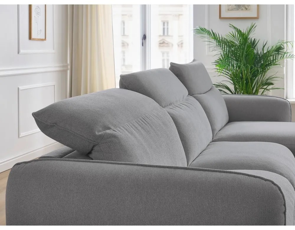 Világosszürke kinyitható sarokkanapé (variálható) Achille – Bobochic Paris