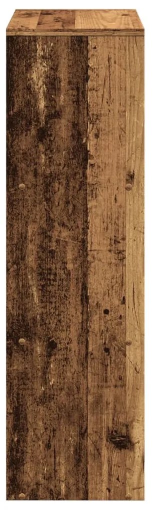 3 szintes antik fa színű fa elválasztó könyvespolc 99x29x99 cm