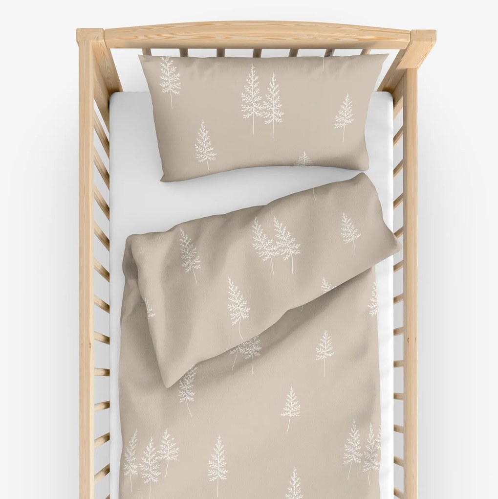 Goldea gyermek pamut ágyneműhuzat kiságyba - északi fenyők 90 x 120 és 40 x 60 cm