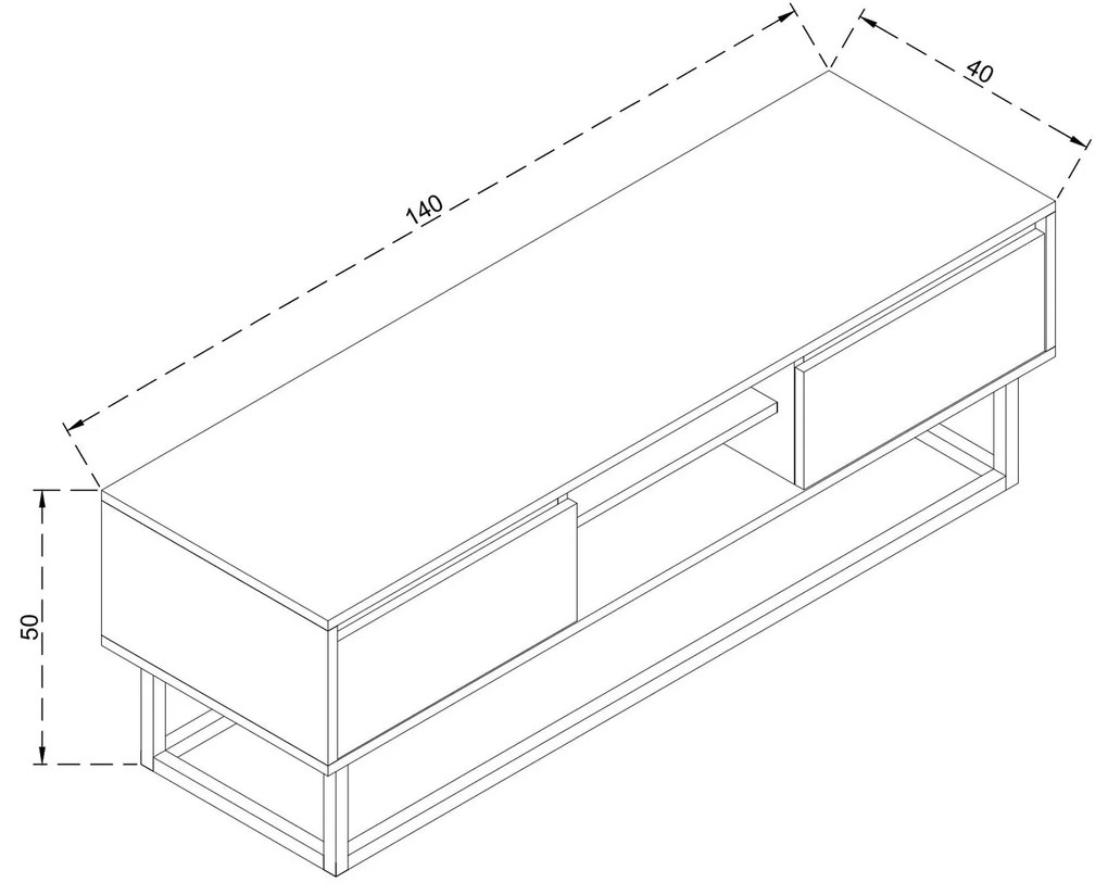 TV szekrény Laxus 140 - Walnut