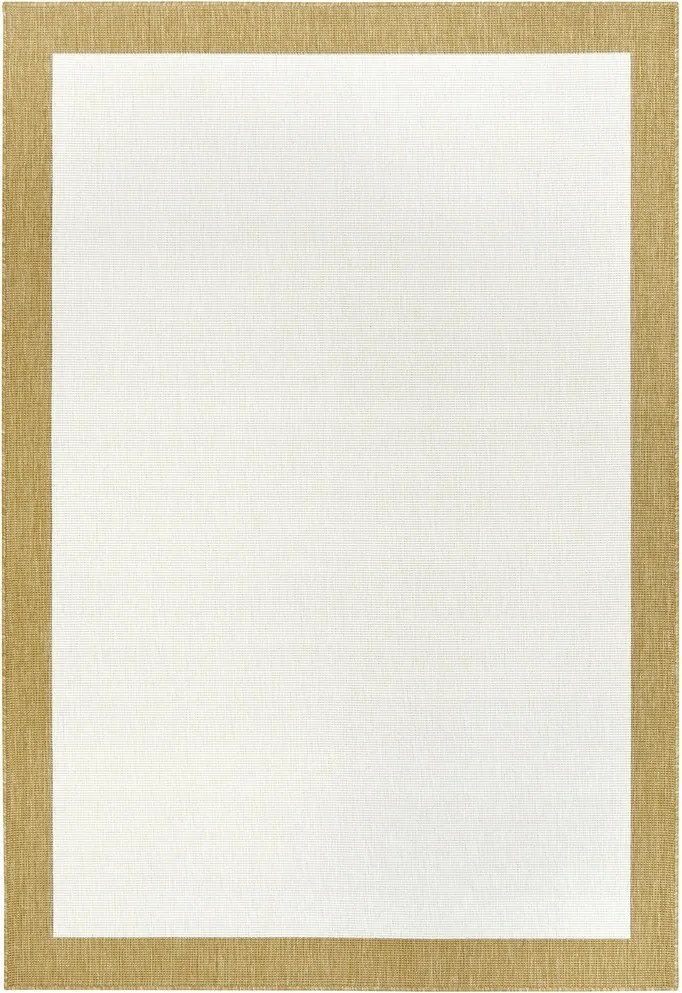 Teraszszőnyeg 200x290cm kétoldalas zsinóros,sárga krémszínű lapos szövésű