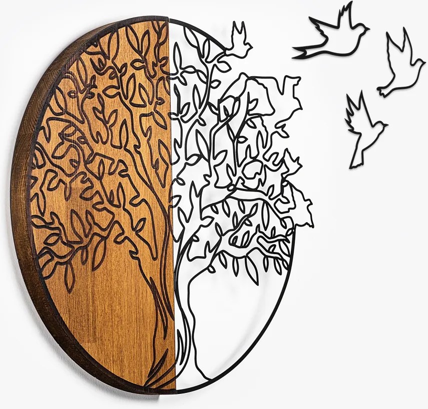 Tree fém fa fali dekoráció, 60×56 cm