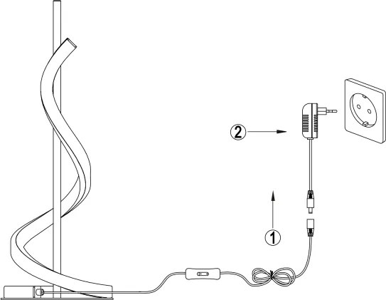 ONLI - LED Asztali lámpa TWIST LED/12W/230V 4000K 40 cm fekete