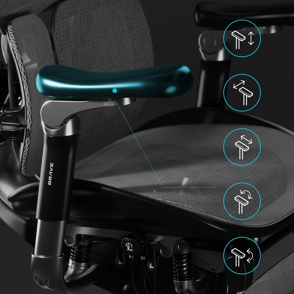 Prémium ergonomikus irodai szék lábtartóval fekete Premium Normal Size: Diablo V-Kinetic