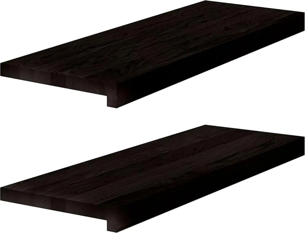 vidaXL lépcsőfokok 2 db Sötétbarna 70x30x2 cm tömör fa tölgyfa