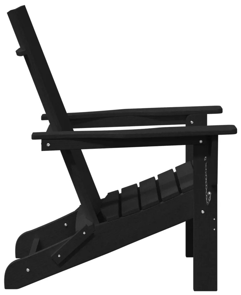 összecsukható Adirondack szék fekete 74,5x80,5x90 cm HDPE