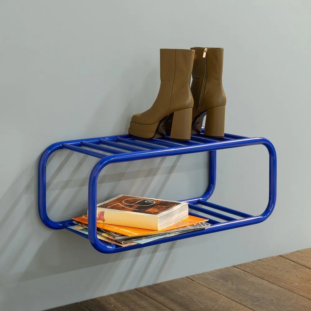 Kék fém függő cipőtartó 72x28x35 cm Retro – Spinder Design
