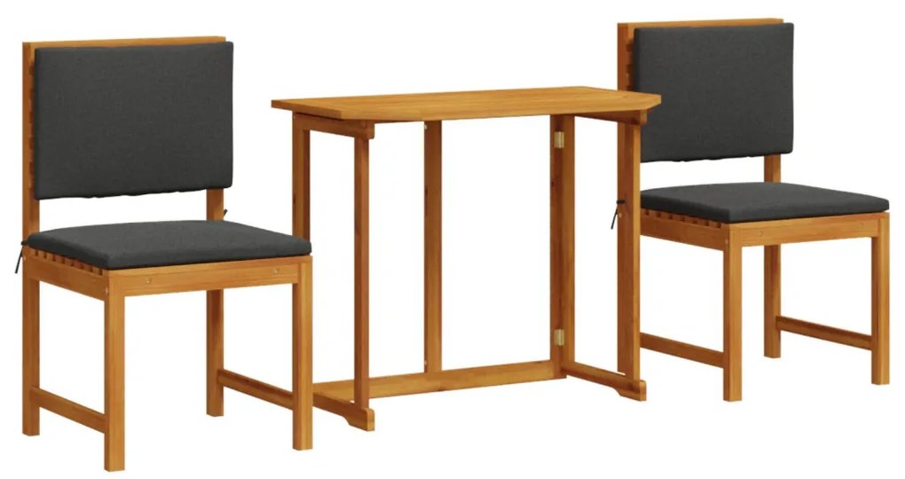 3 darabos kertibútor étkezőszett tömör akácfából