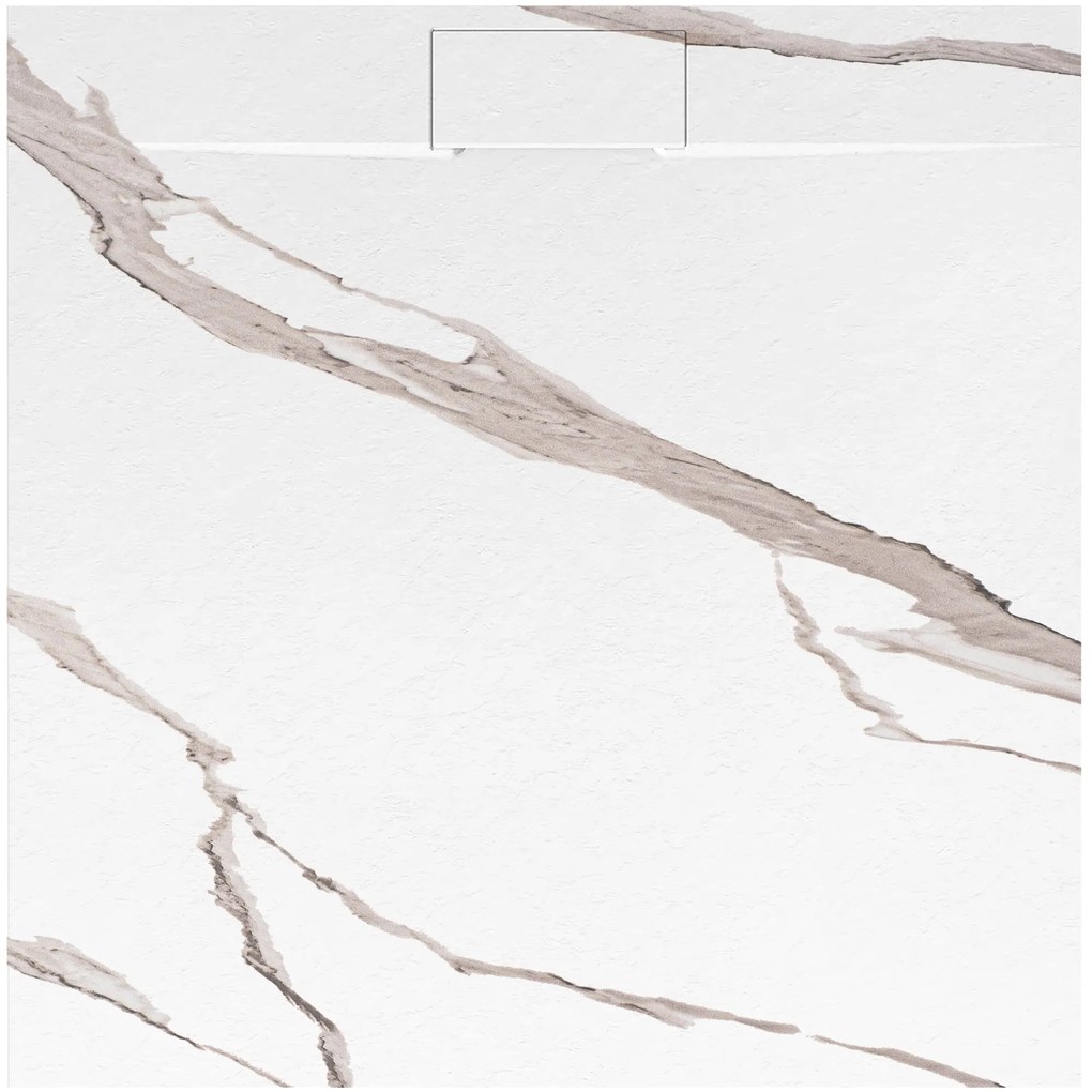 Zuhanytálca Bazalt CARRARA WHITE 90x90