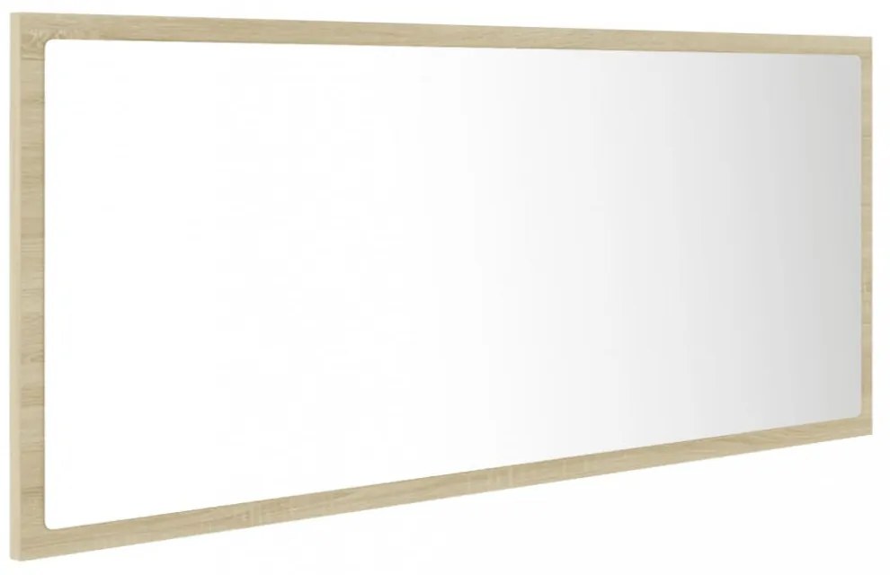 sonoma tölgy akril LED-es fürdőszobai tükör 100x8,5x37 cm
