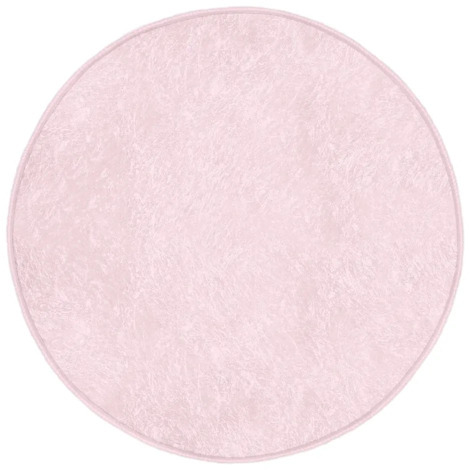 Világos rózsaszín mosható-robotporszívóval tisztítható kerek szőnyeg ø 80 cm Comfort – Mila Home