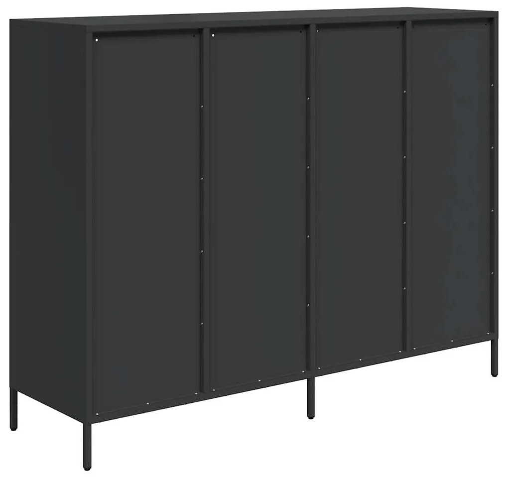 fekete hidegen hengerelt acél tálalószekrény 135x39x103,5 cm