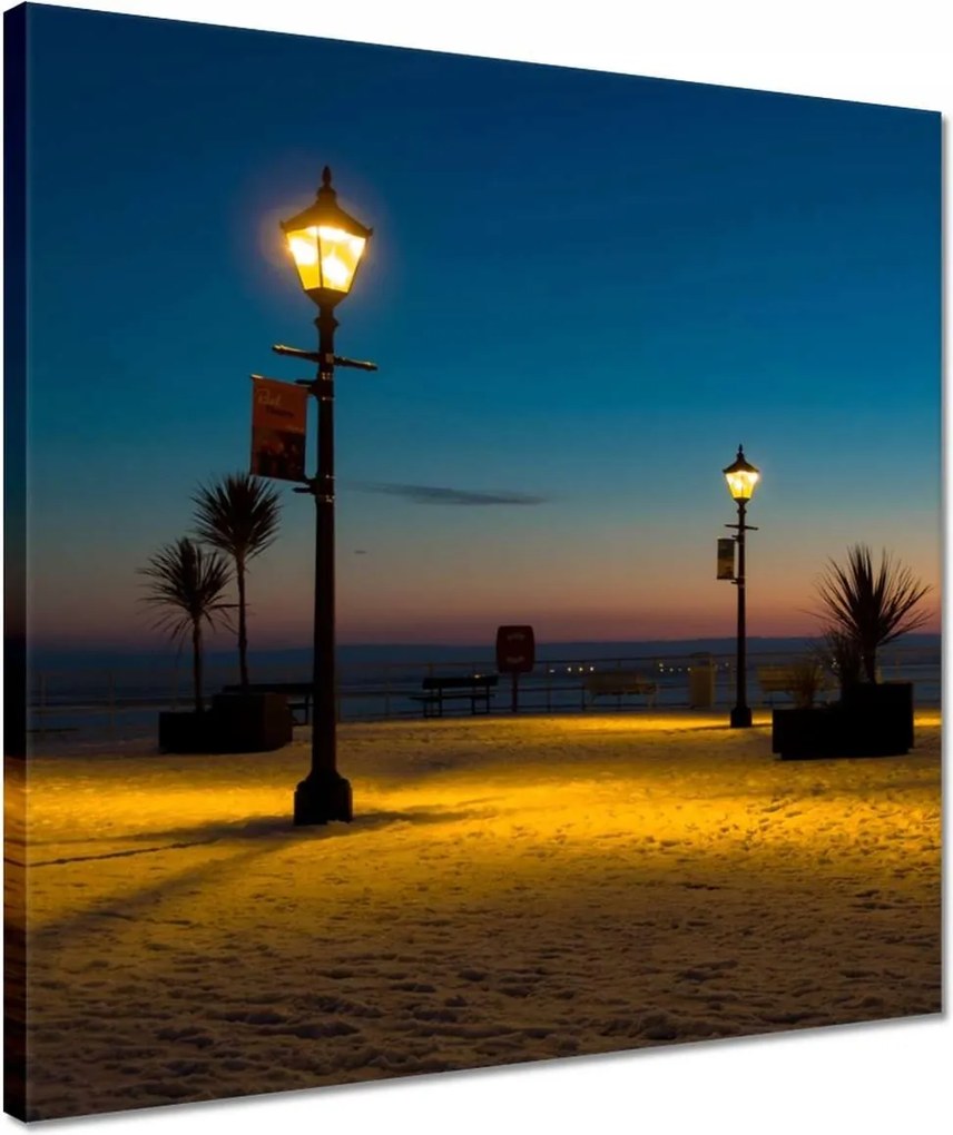 Vászonkép 40x40 Lámpások a tengerparton