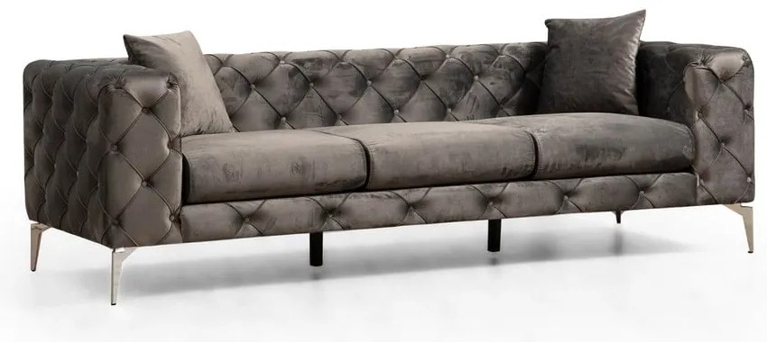 Sötétszürke bársony kanapé 237 cm Como – Balcab Home
