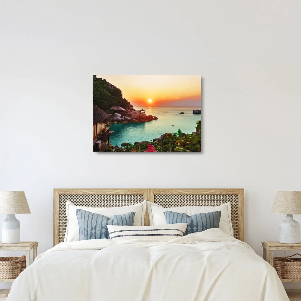Gyönyörű strand képe (üvegen) (70x50 cm)