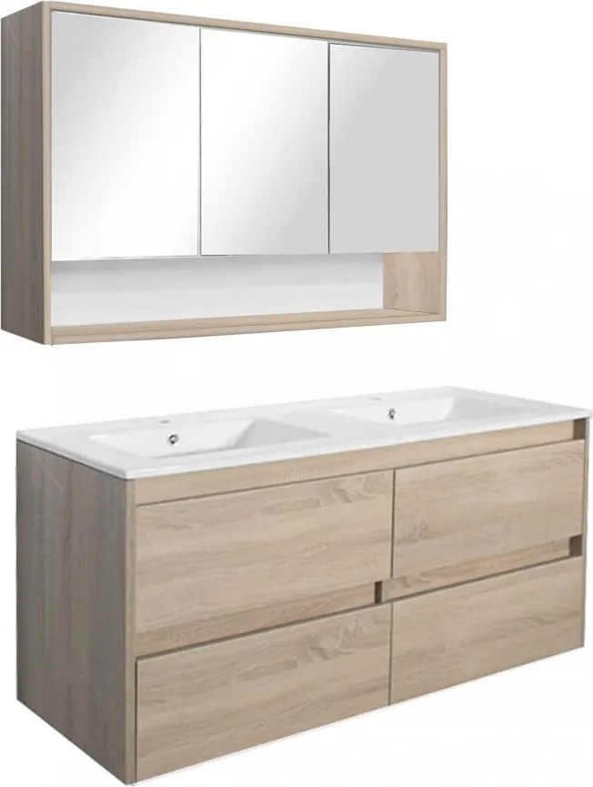 Porto 120 komplett fürdőszoba bútor sonoma tölgy színben