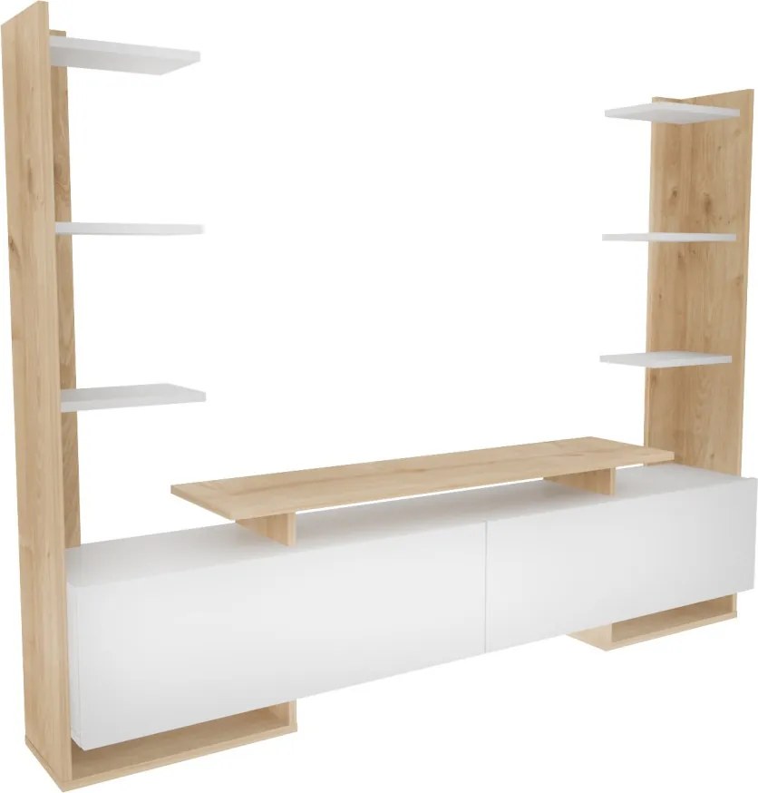 Ava TV-állvány, tölgy-fehér, 183,6 cm