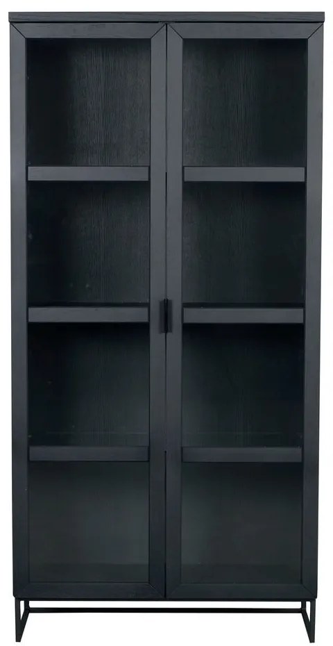 Fekete tölgyfa tálalószekrény 95x195 cm Everett - Rowico