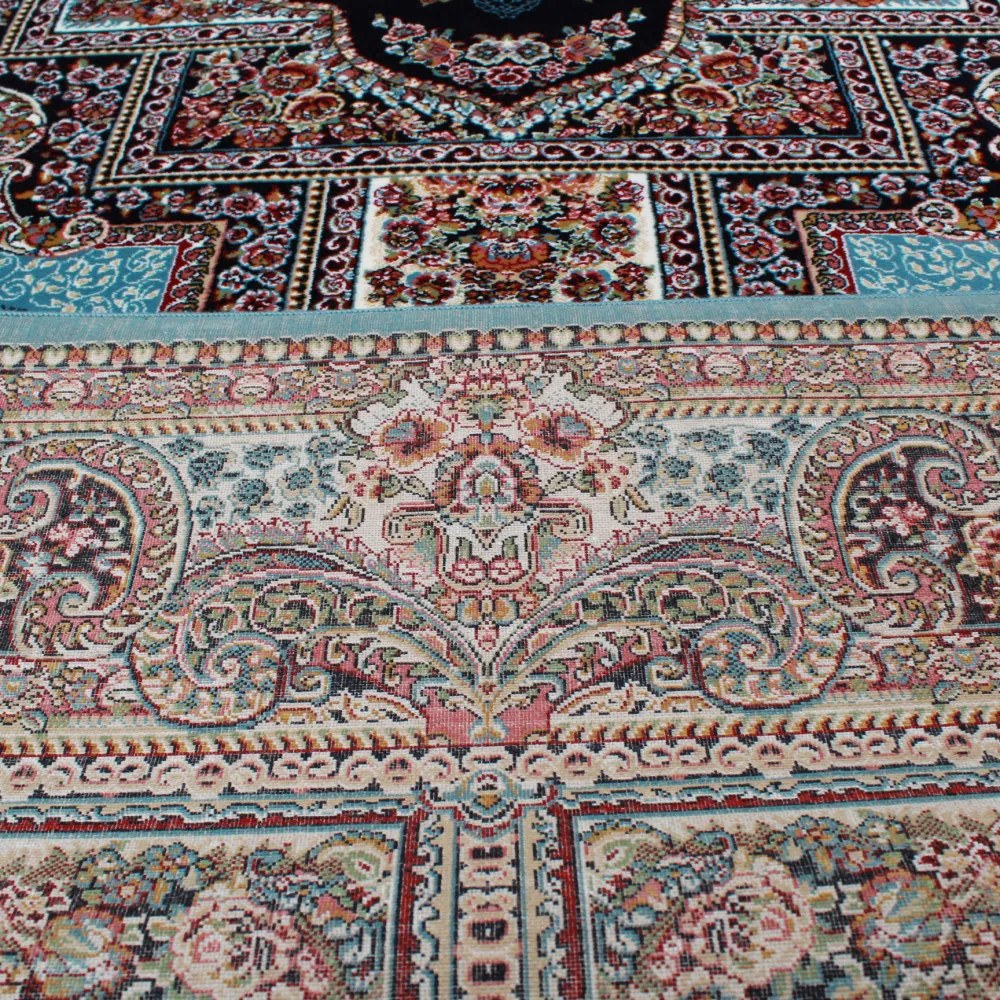 Perzsa szőnyeg türkiz TABRIZ 160x230 luxus nappali szőnyeg akrilból