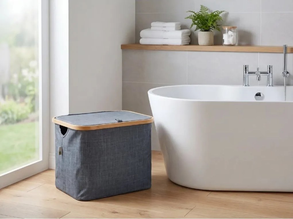 Szennyestartó kosár NOLVIO 40 L, kékesszürke