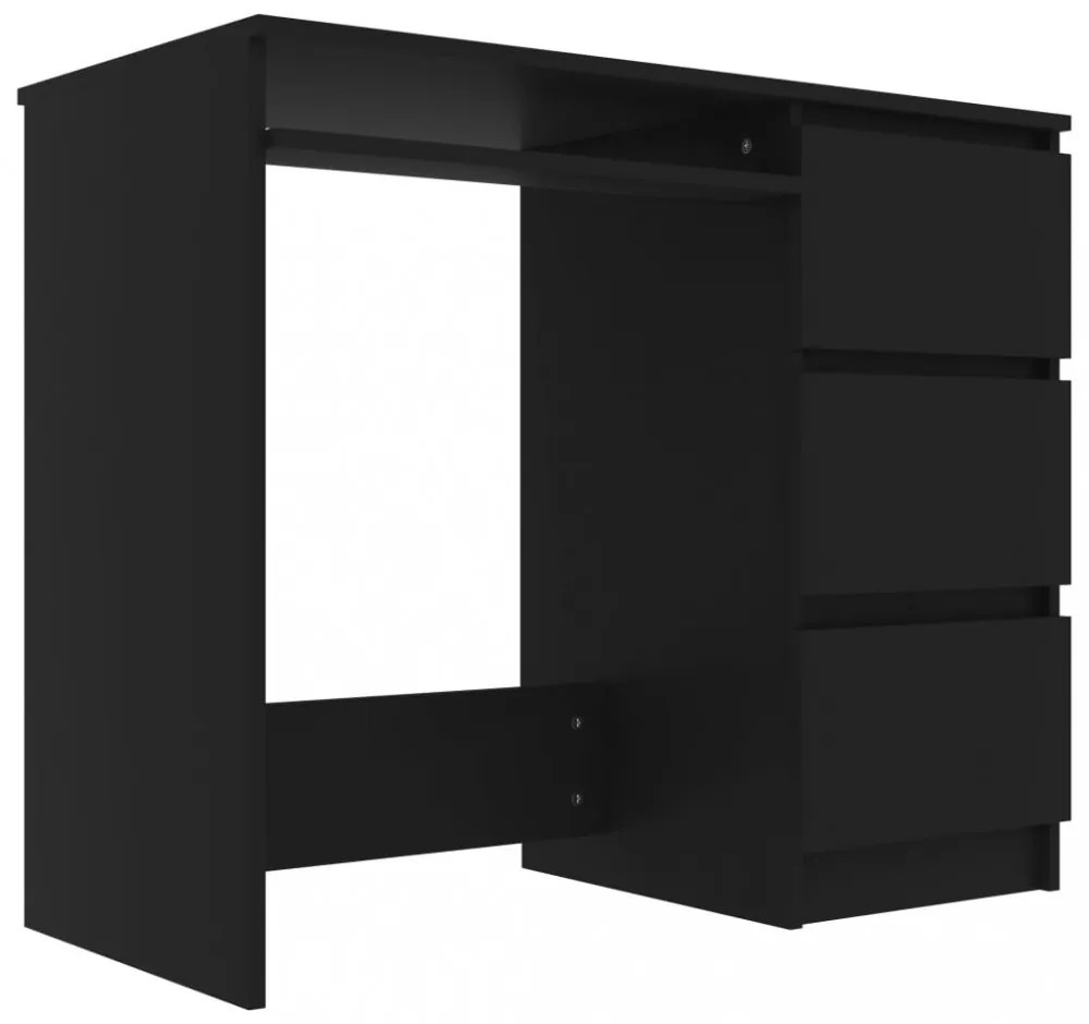 fekete szerelt fa íróasztal 90 x 45 x 76 cm