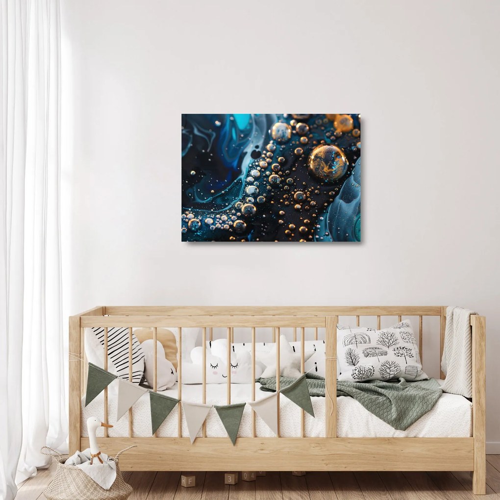 Üveg kép - Tintacseppek (70x50 cm)