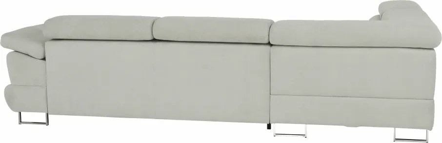 Ülőgarnitúra tárolóhellyel, világosszürke, szövet, balos, BUTON R