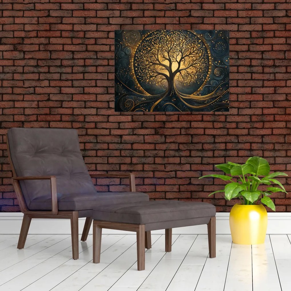 Kép – Arany aurájú fa (70x50 cm)