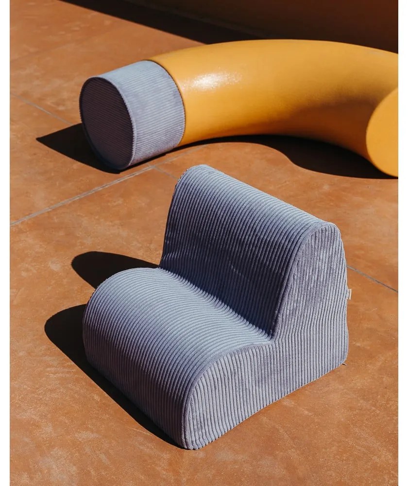 Kék kordbársony gyerek fotel Cloud – Wigiwama