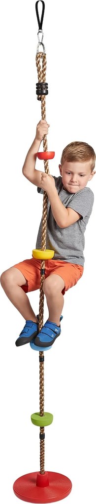 AIYAPLAY Ninja Line gyerek slackline készlet hinta és platformokkal, kültéri játék 3–8 éveseknek – piros | Aosom