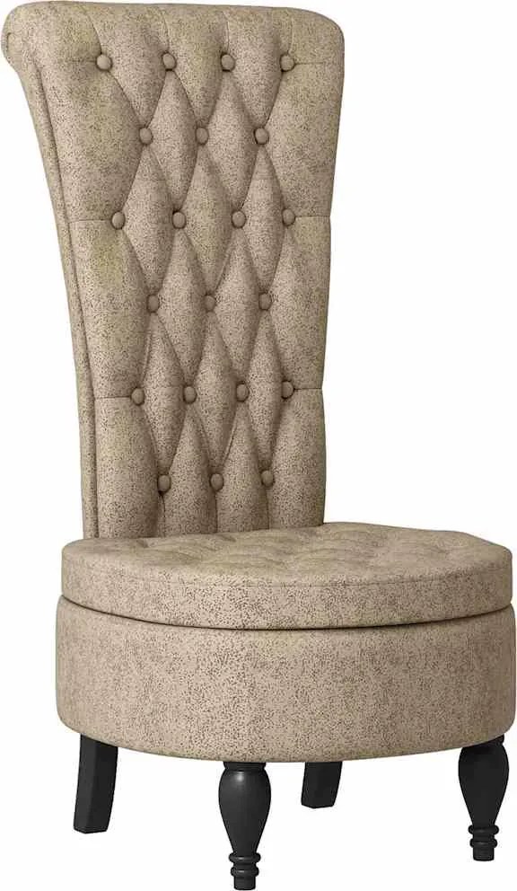 vidaXL Papucs fotel Világosszürke 56,5 x 70 x 110 cm Műsuede Bőr