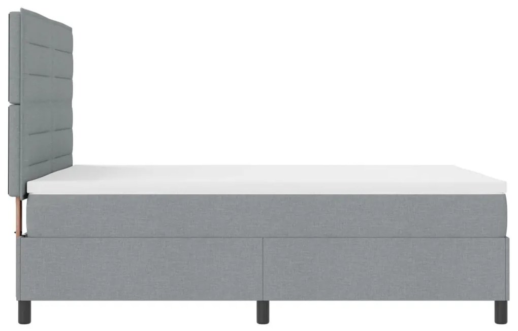 Box Spring Ágy Ágyneművel Világosszürke 160x200 cm Szövet