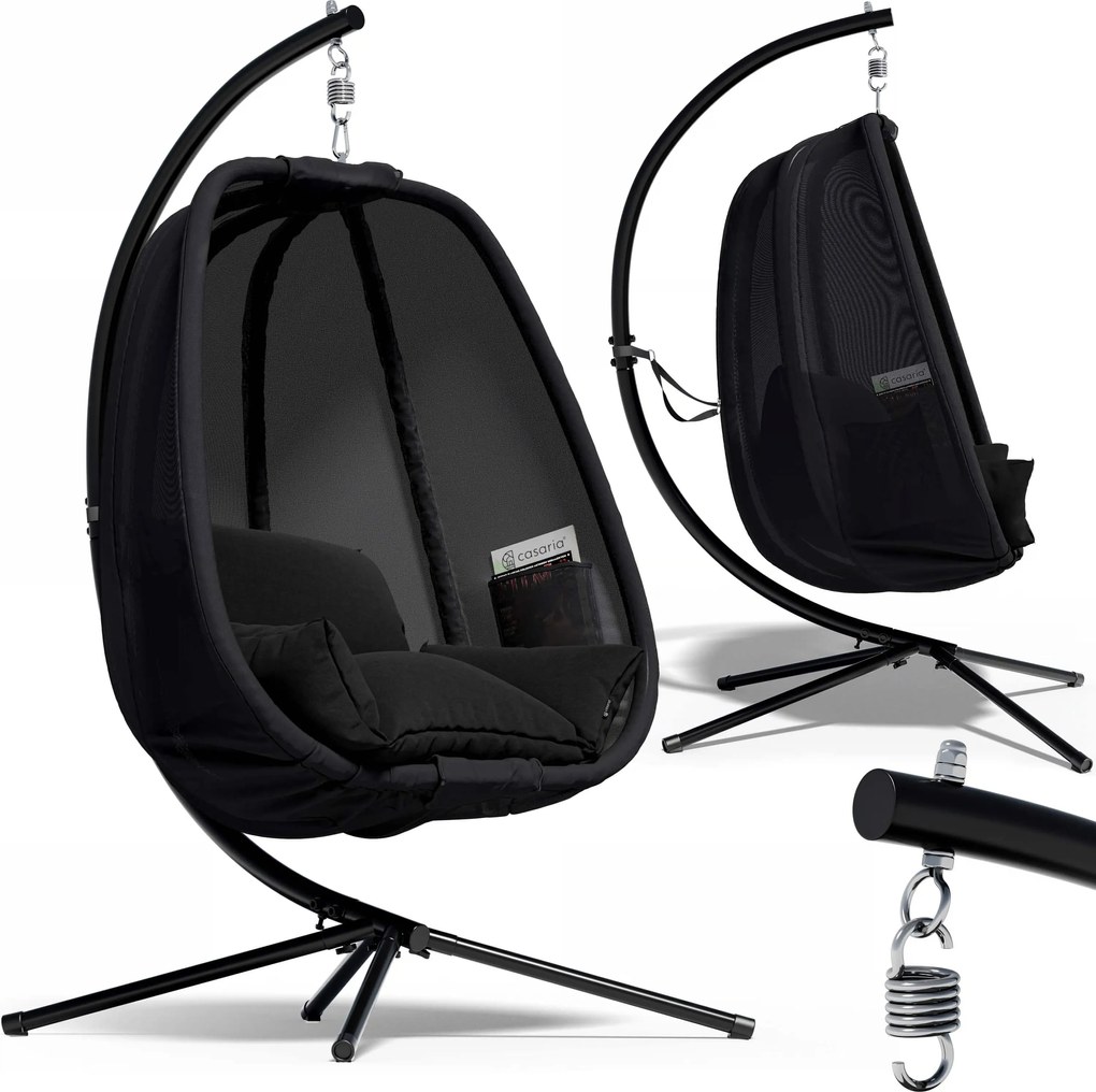 Deuba Alvie függőfotel 190x140x110 cm - fekete