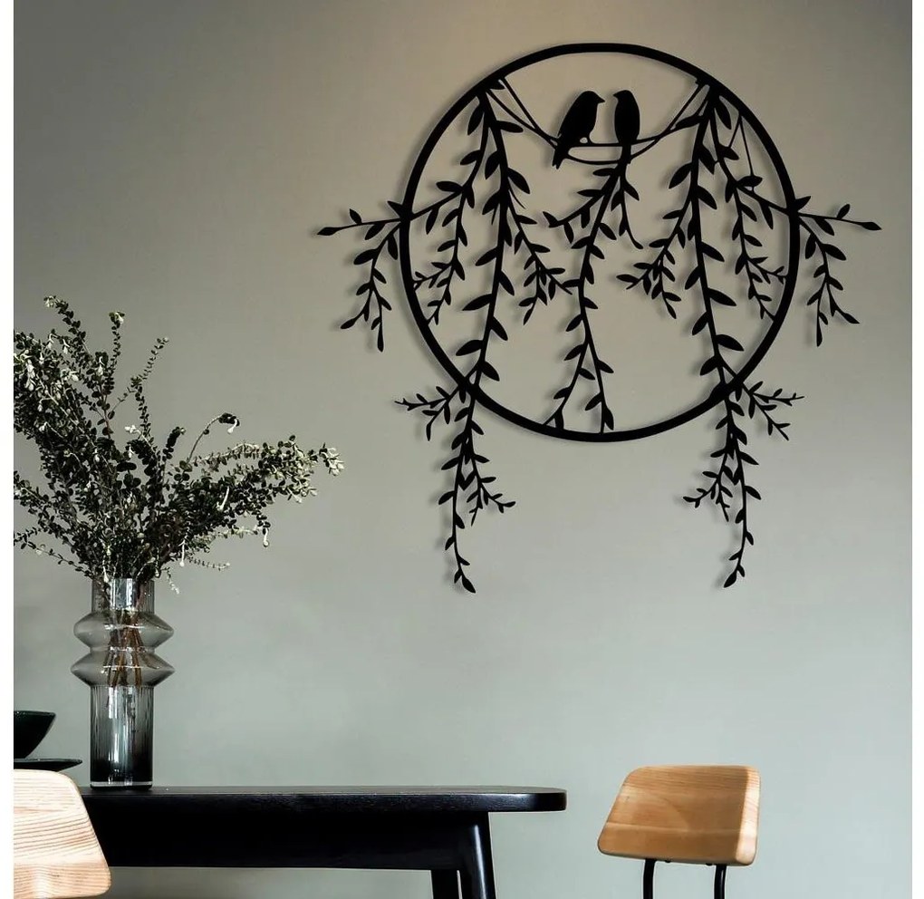 Fali dekoráció 45x44 cm, fém ágakból