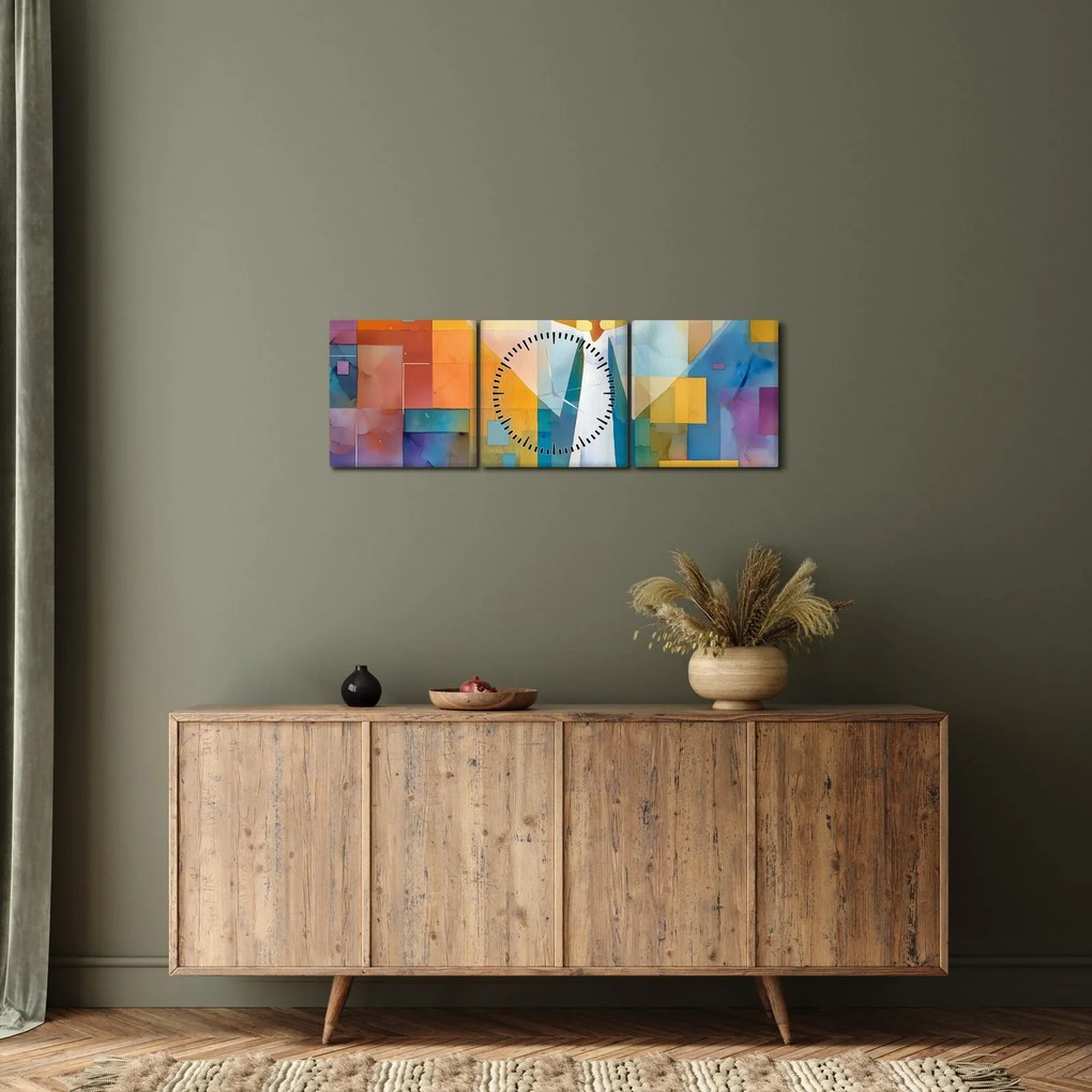 Kép - Geometrikus angyal (órával) (90x30 cm)