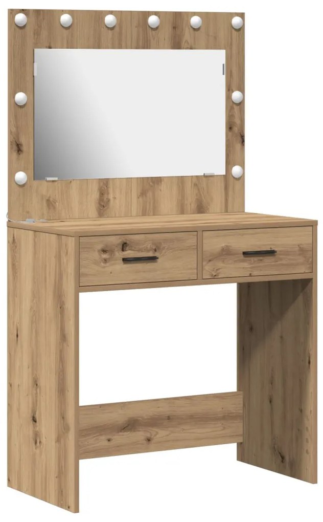 piperasztal LED világítással Kézműves tölgy 78.5x41x135 cm
