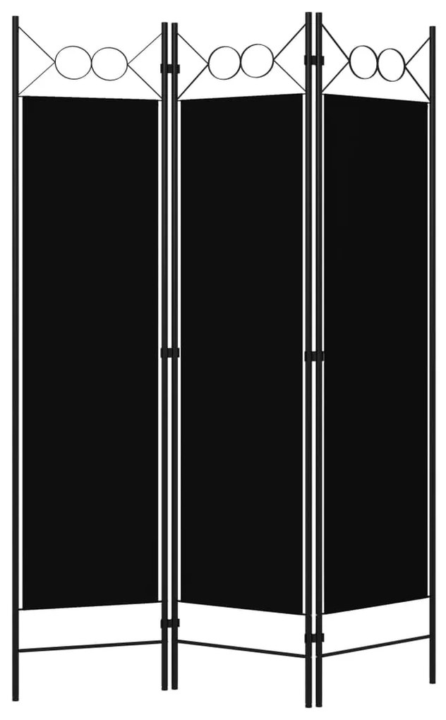 vidaXL fekete 3 paneles paraván 120 x 180 cm