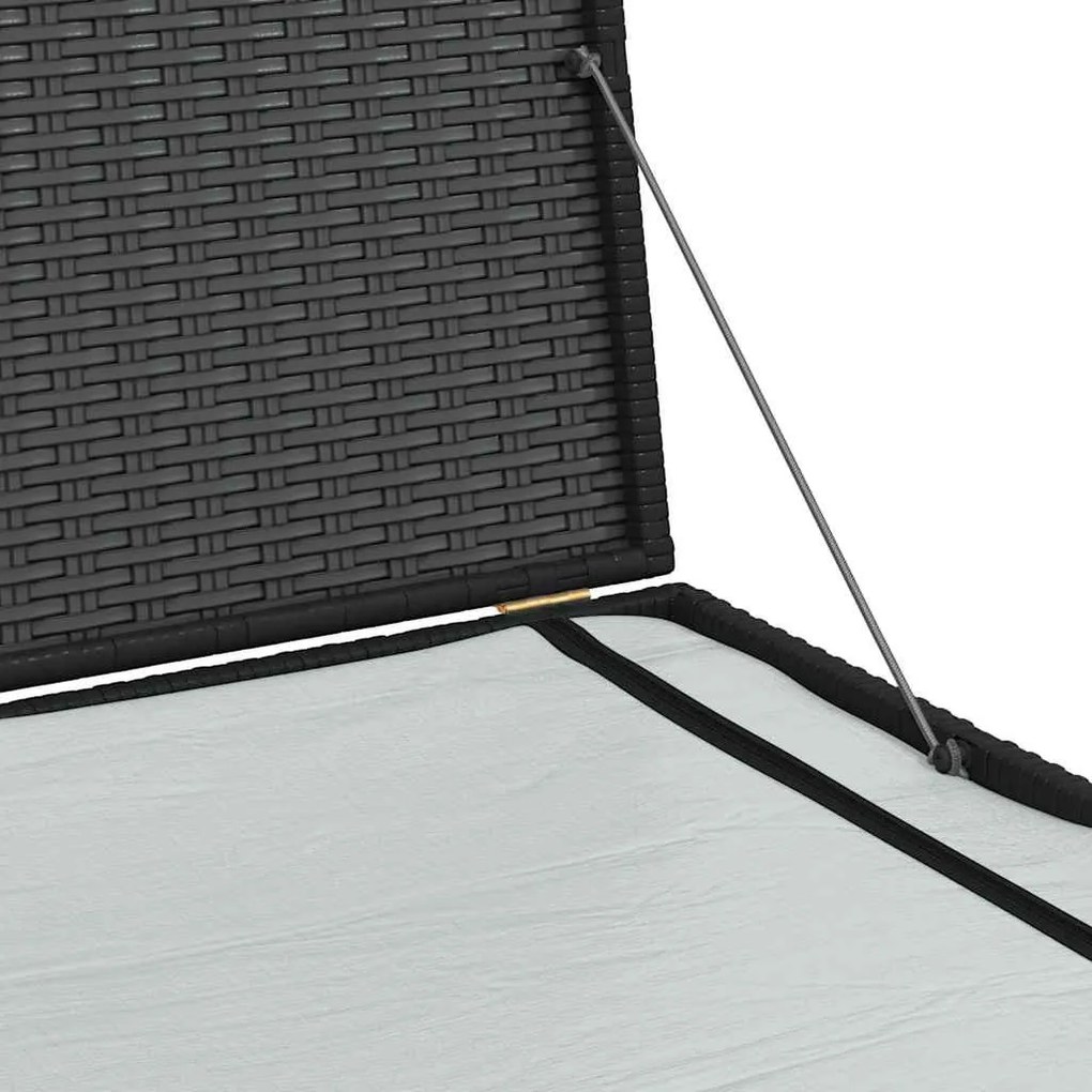 Fekete Polyrattan Kerti Tárolóláda 150 X 100 X 100 Cm