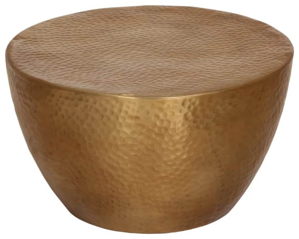 sárgaréz kalapált alumínium dohányzóasztal Ø 50 x 30 cm