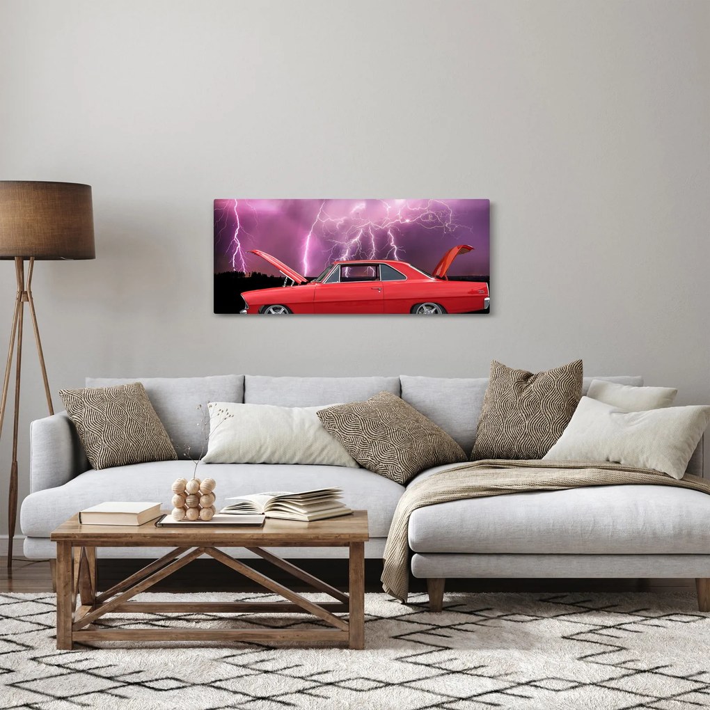 Piros autó képe (120x50 cm)