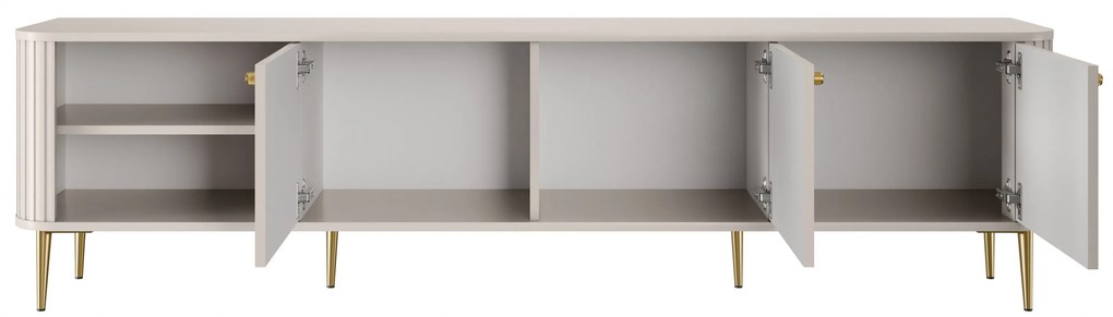 Vesper 3D TV-szekrény 187 cm - kasmír / arany színű lábak
