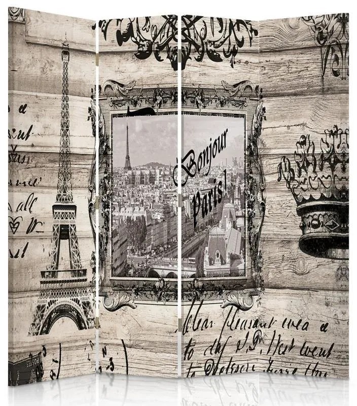 Gario Paraván Bonjour Paris Méret: 145 x 170 cm, Kivitelezés: Klasszikus paraván