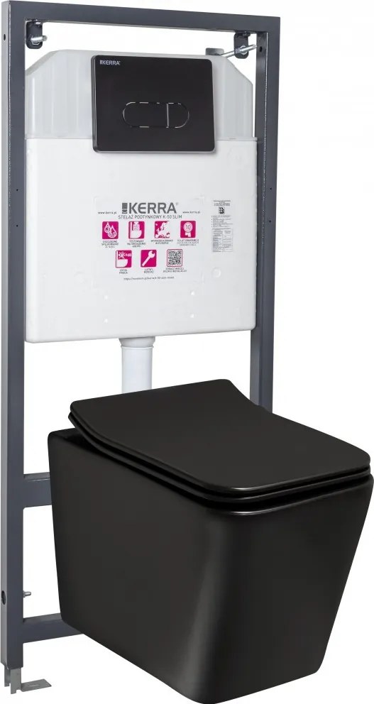 Tinos BL Pacific Black falba építhető WC tartály szett